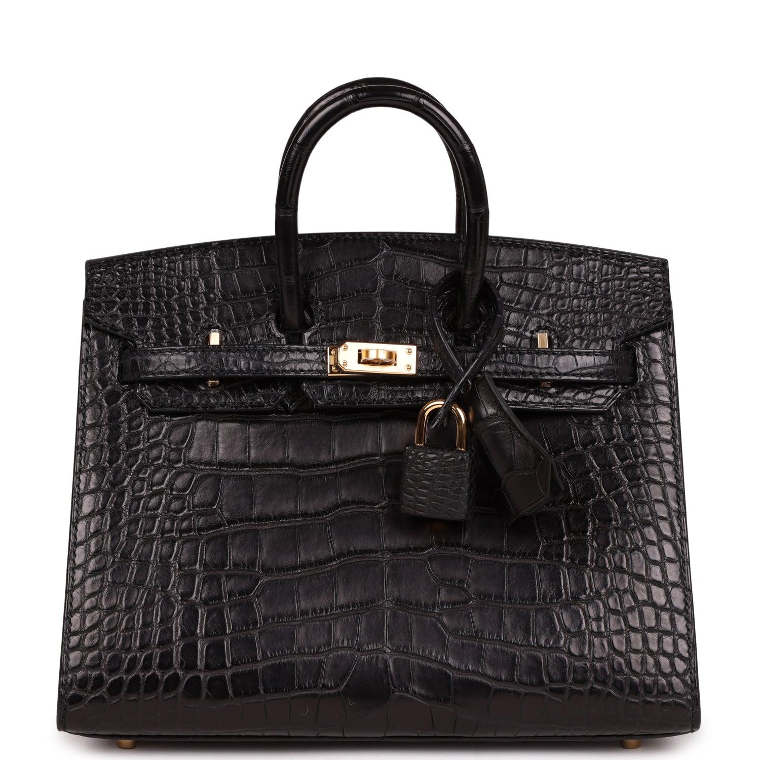 Birkin Sellier 20 Black Matte Alligator Gold Hardware Kilta bags