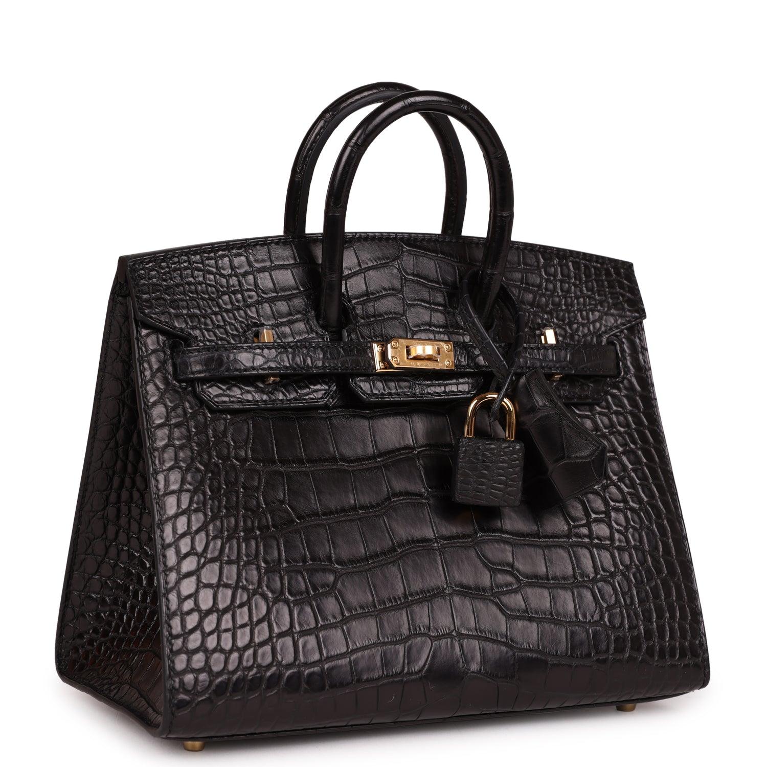 Birkin Sellier 20 Black Matte Alligator Gold Hardware Kilta bags