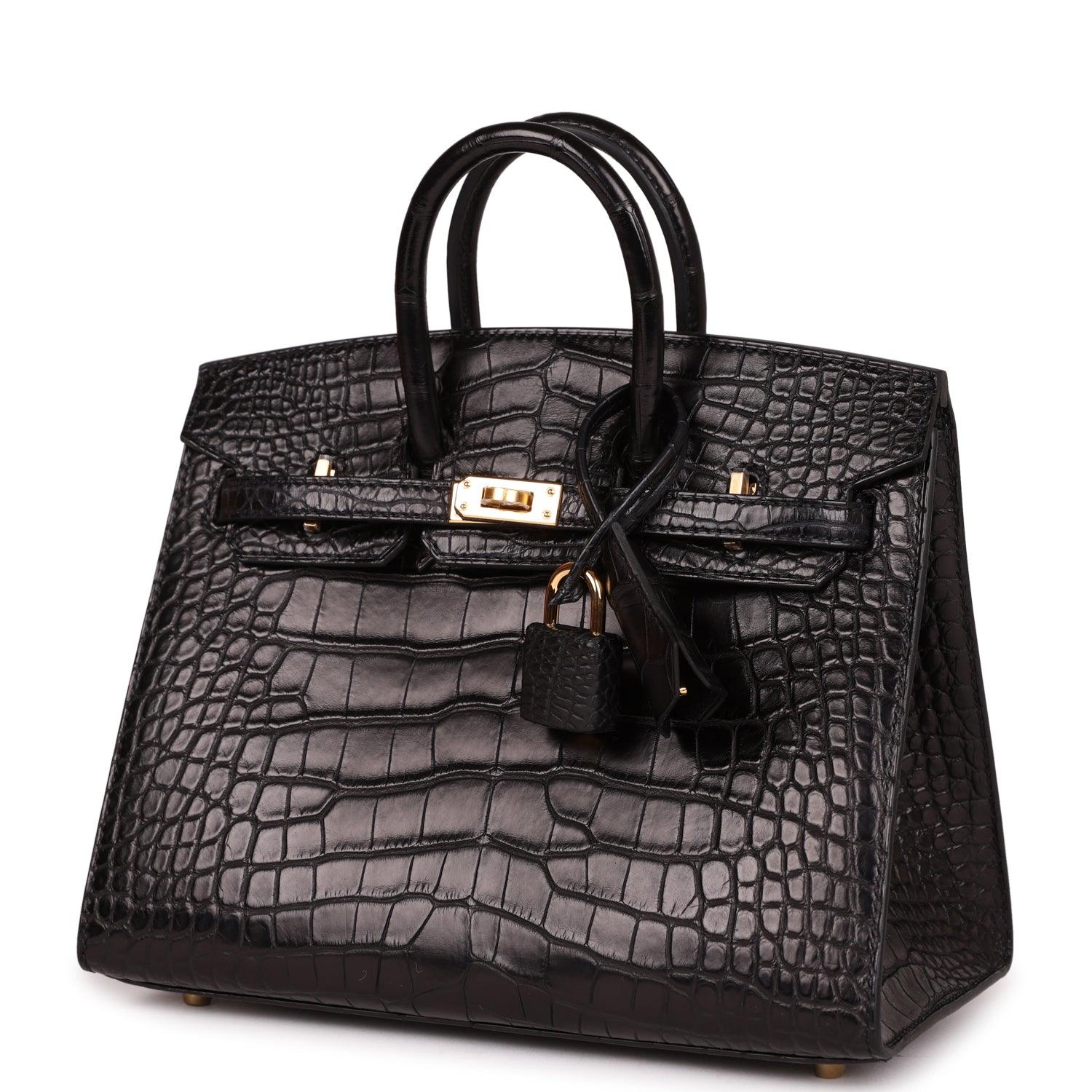 Birkin Sellier 20 Black Matte Alligator Gold Hardware Kilta bags