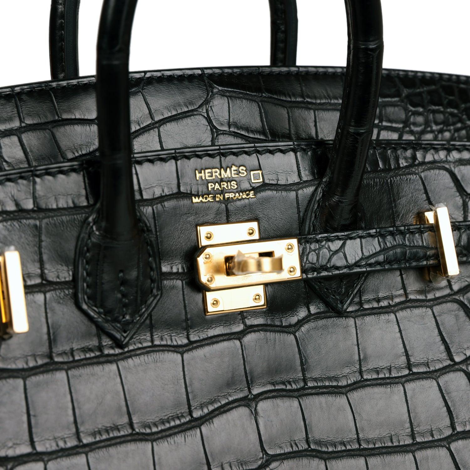 Birkin Sellier 20 Black Matte Alligator Gold Hardware Kilta bags