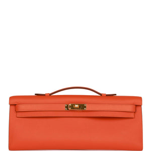 Kelly Cut Orange Swift Gold Hardware Kilta bags