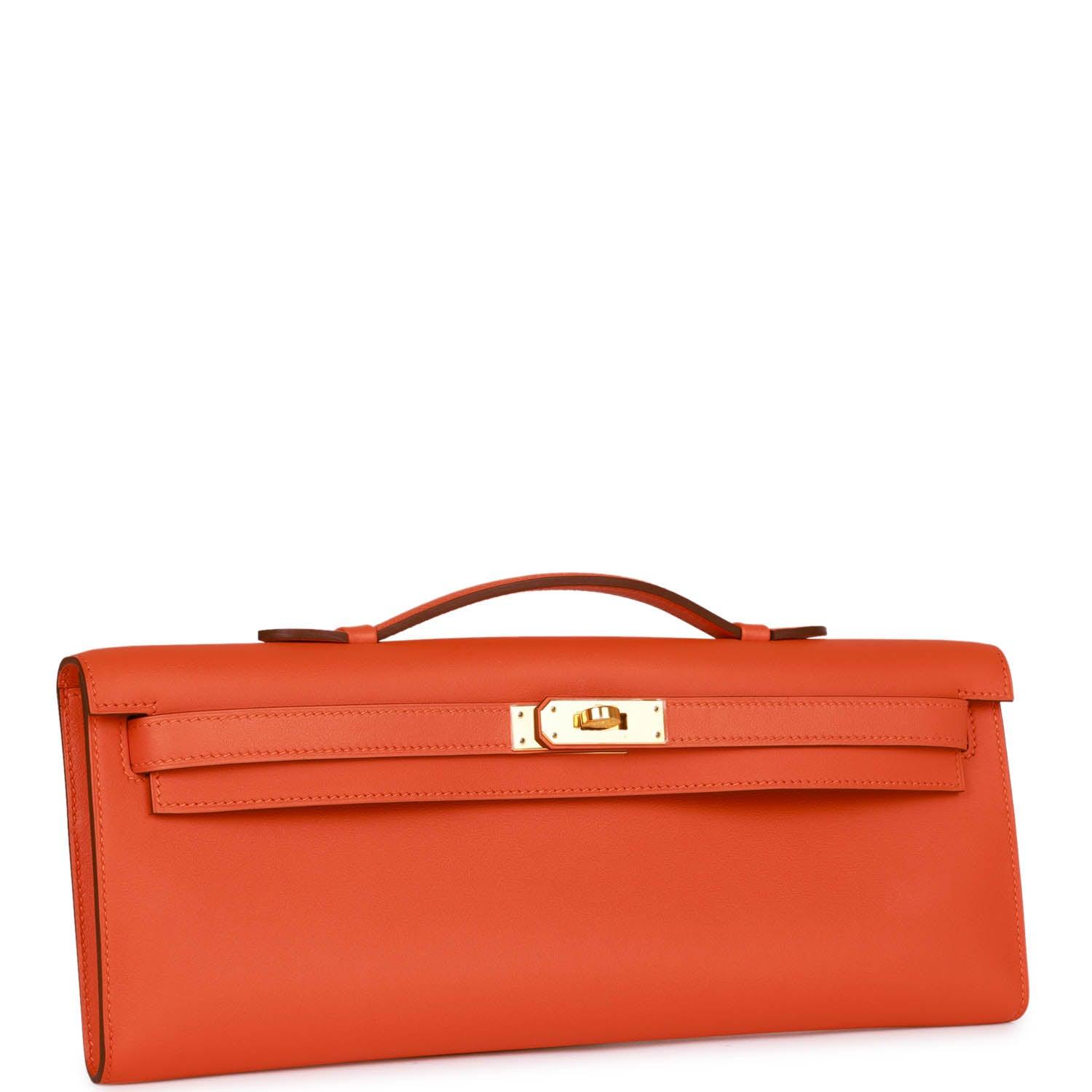 Kelly Cut Orange Swift Gold Hardware Kilta bags