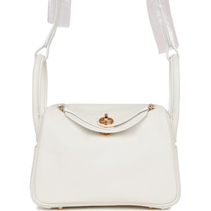 Mini Lindy White Swift Gold Hardware Kilta bags