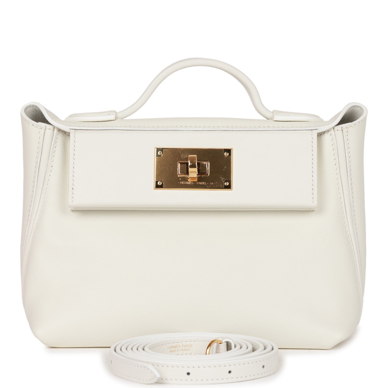 Mini 24/24 Bag White Evercolor and Swift Gold Hardware Kilta bags