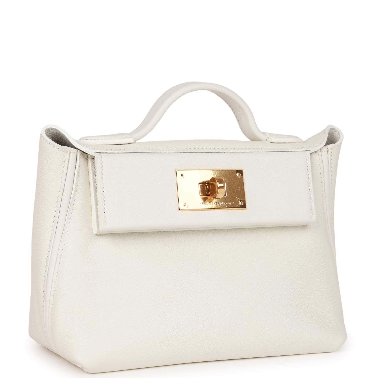 Mini 24/24 Bag White Evercolor and Swift Gold Hardware Kilta bags