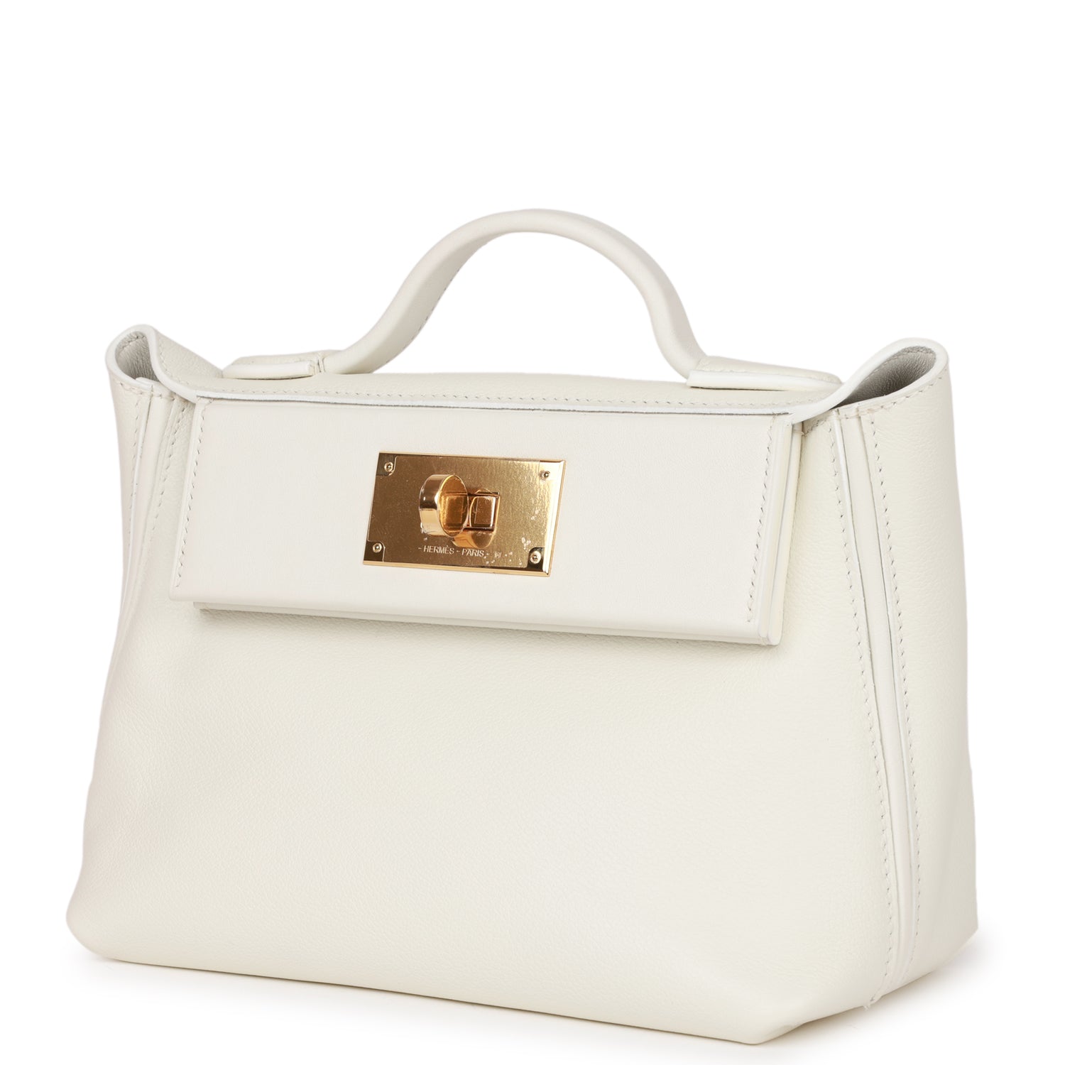 Mini 24/24 Bag White Evercolor and Swift Gold Hardware Kilta bags