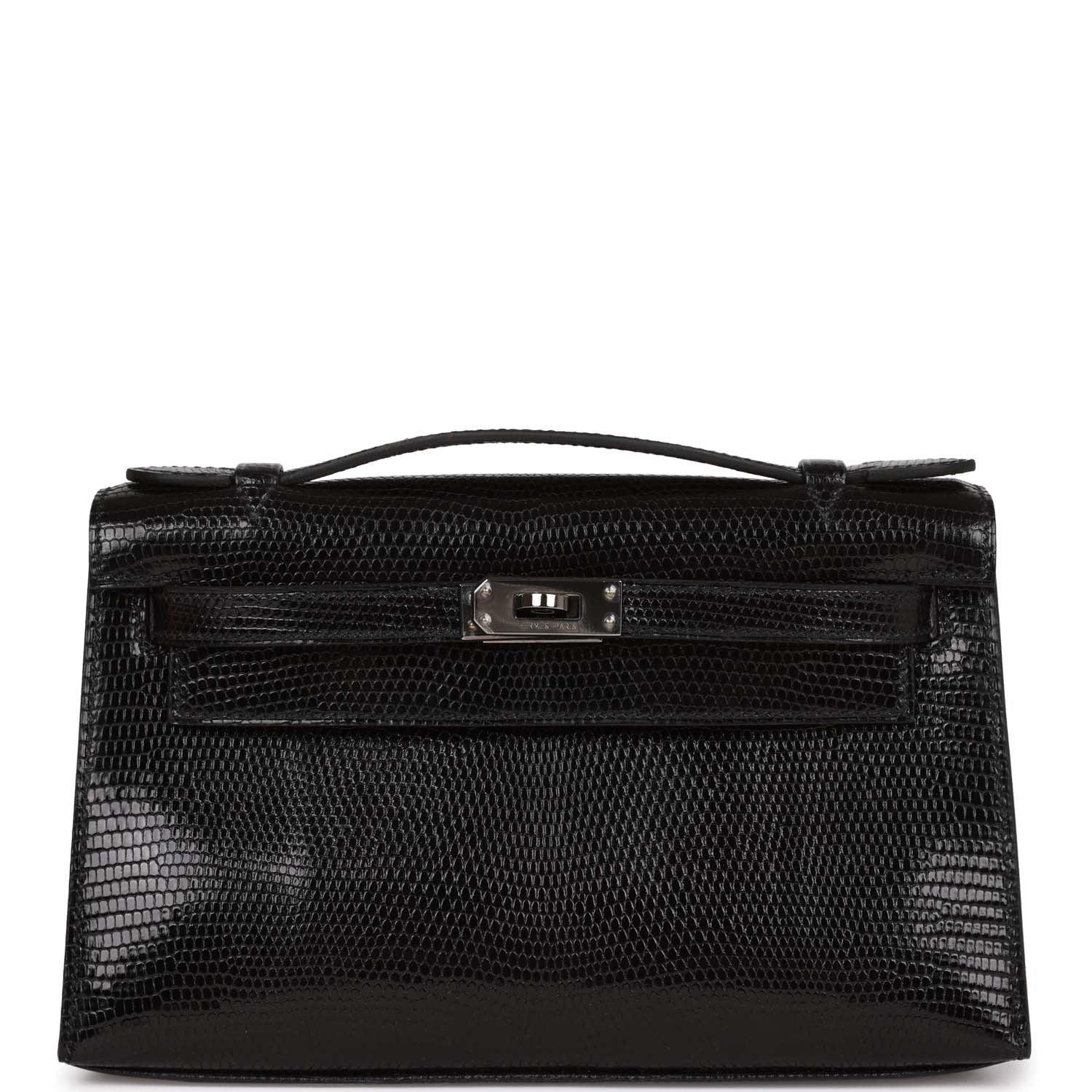 Kelly Pochette Black Lizard Ruthenium Hardware Kilta bags