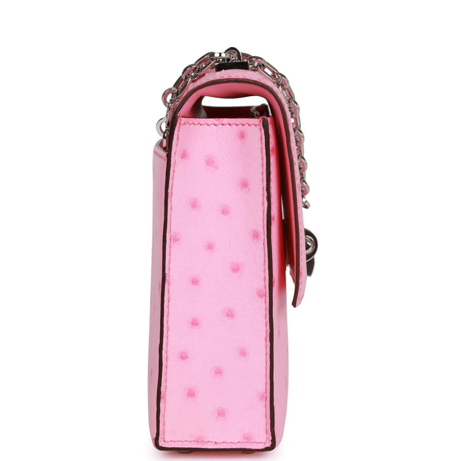 Mini Verrou Chaine Bag Bubblegum Ostrich Palladium Hardware Kilta bags