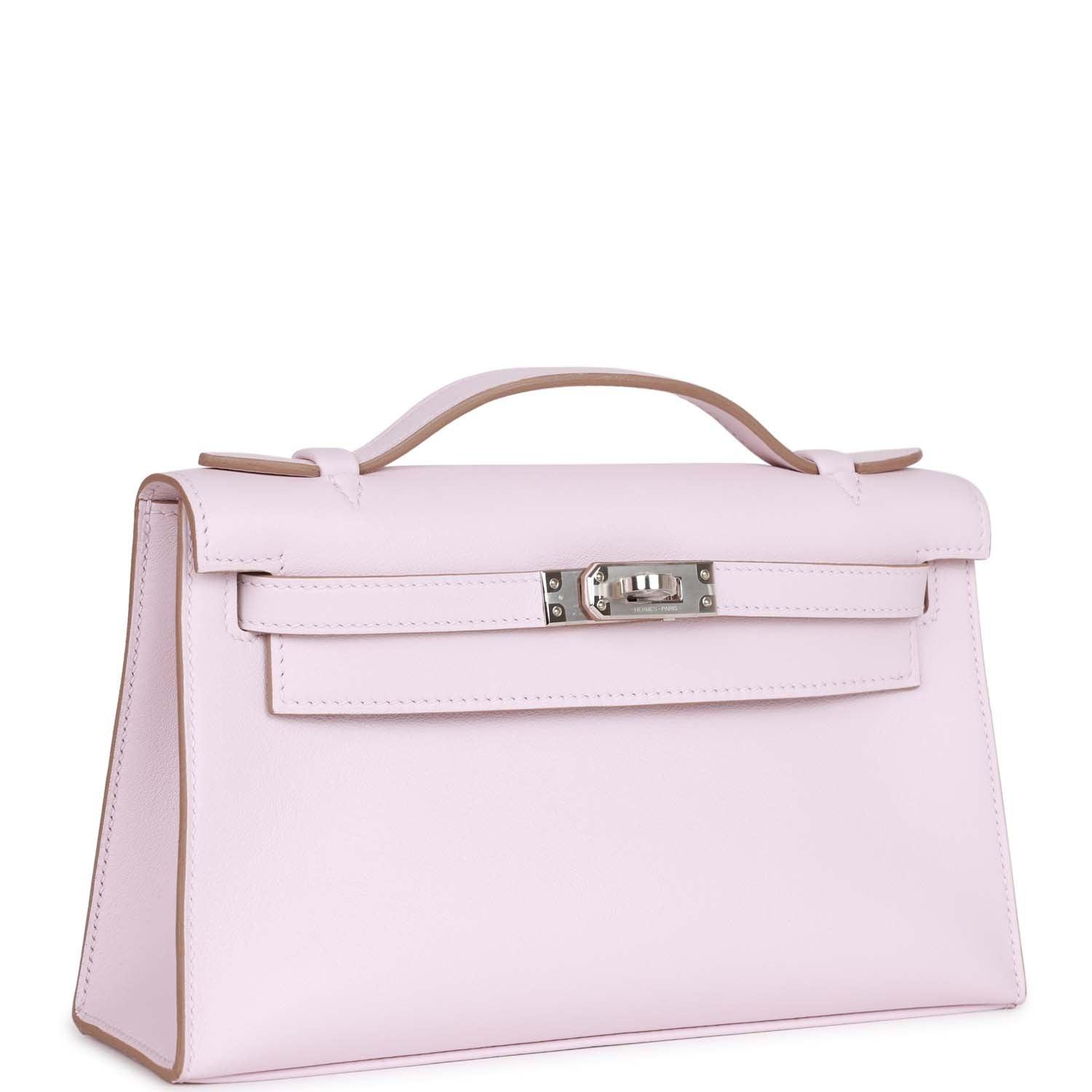 Kelly Pochette Mauve Pale Swift Palladium Hardware Kilta bags