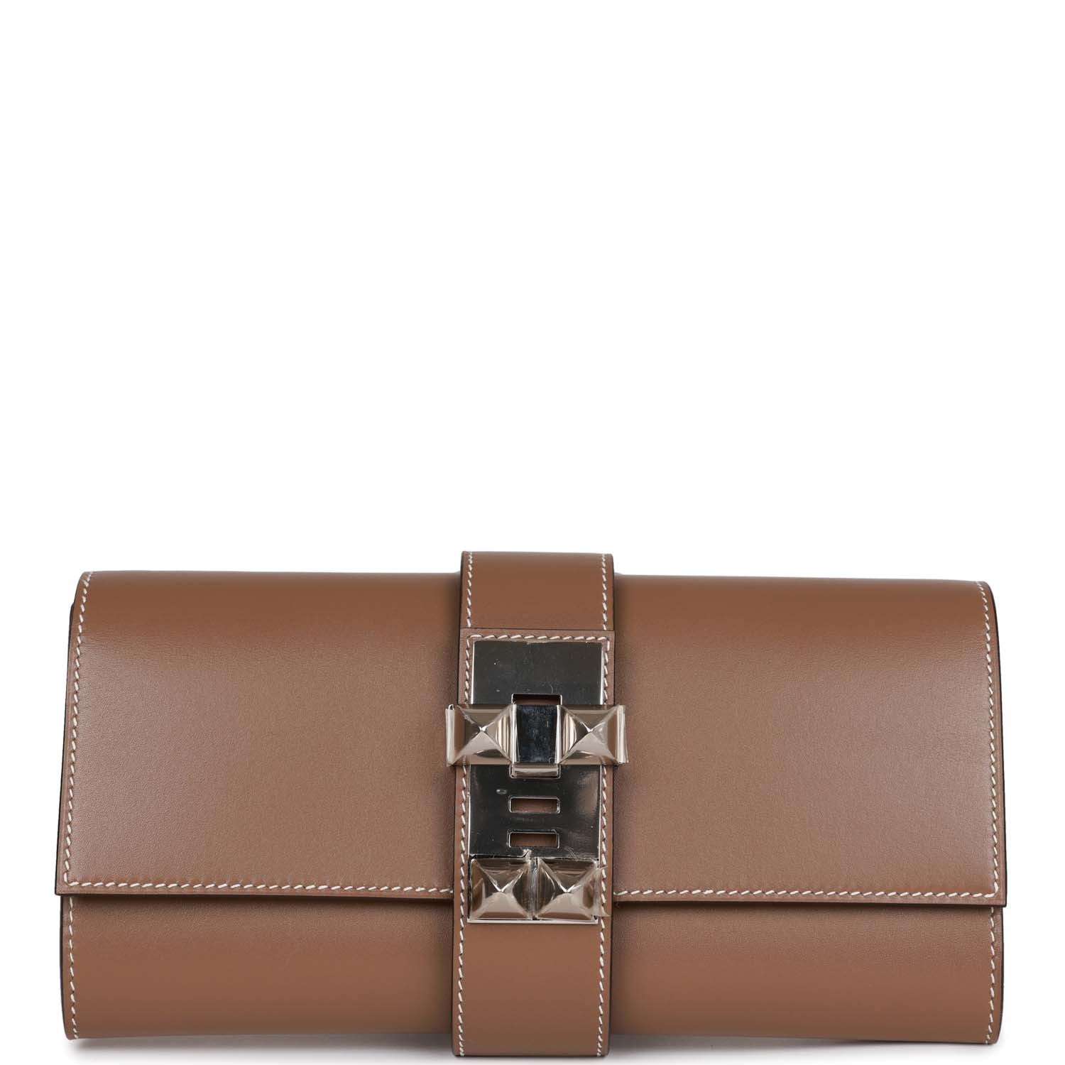 Medor Clutch 23 Etoupe Tadelakt Palladium Hardware Kilta bags