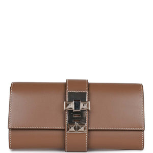 Medor Clutch 23 Etoupe Tadelakt Palladium Hardware Kilta bags