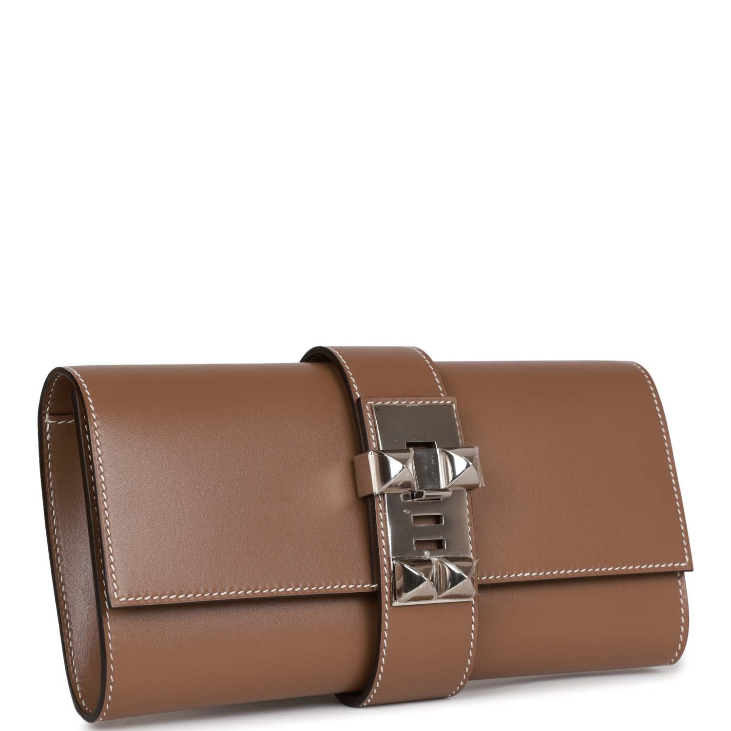 Medor Clutch 23 Etoupe Tadelakt Palladium Hardware Kilta bags