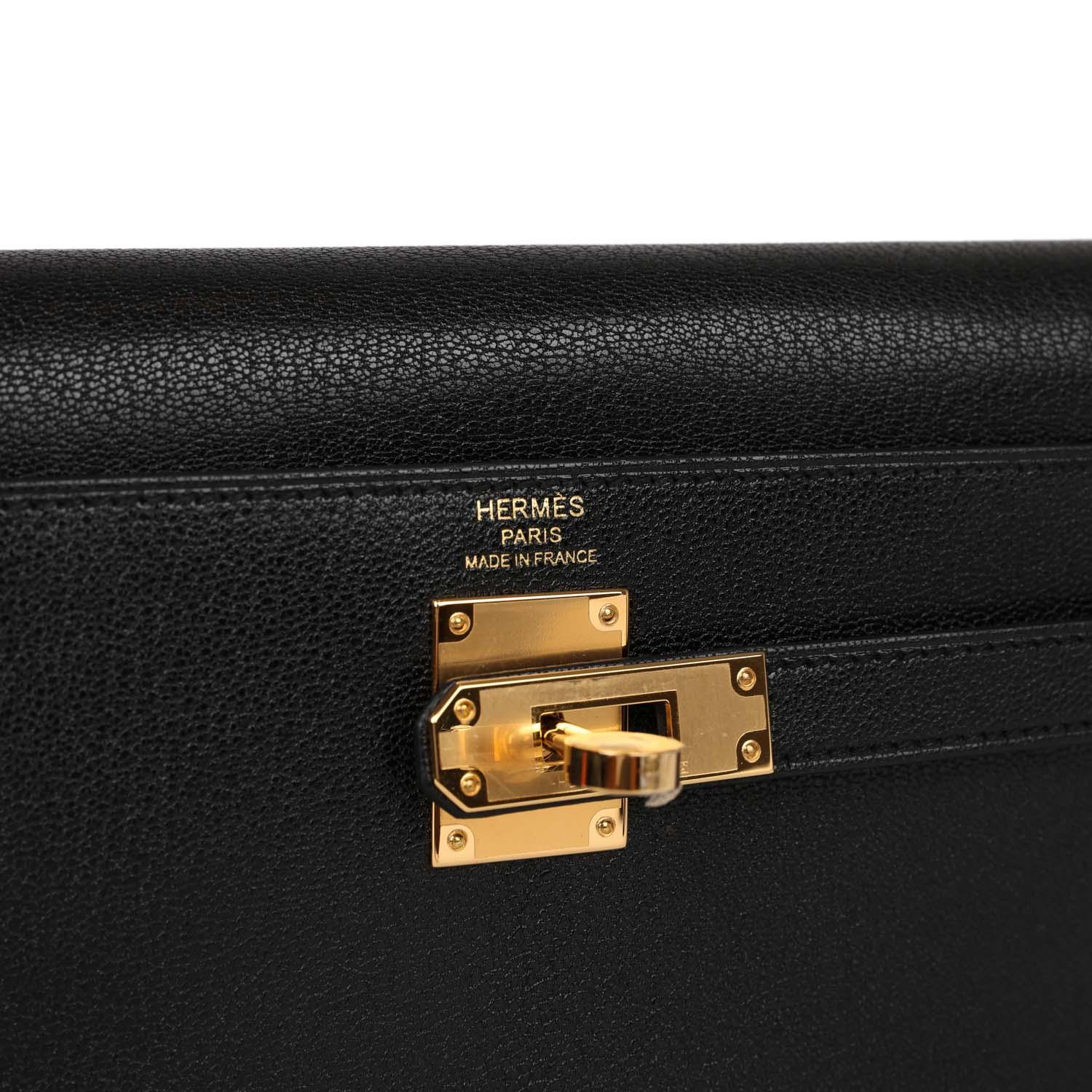 Kelly Elan Black Chevre Chamkila Gold Hardware Kilta bags