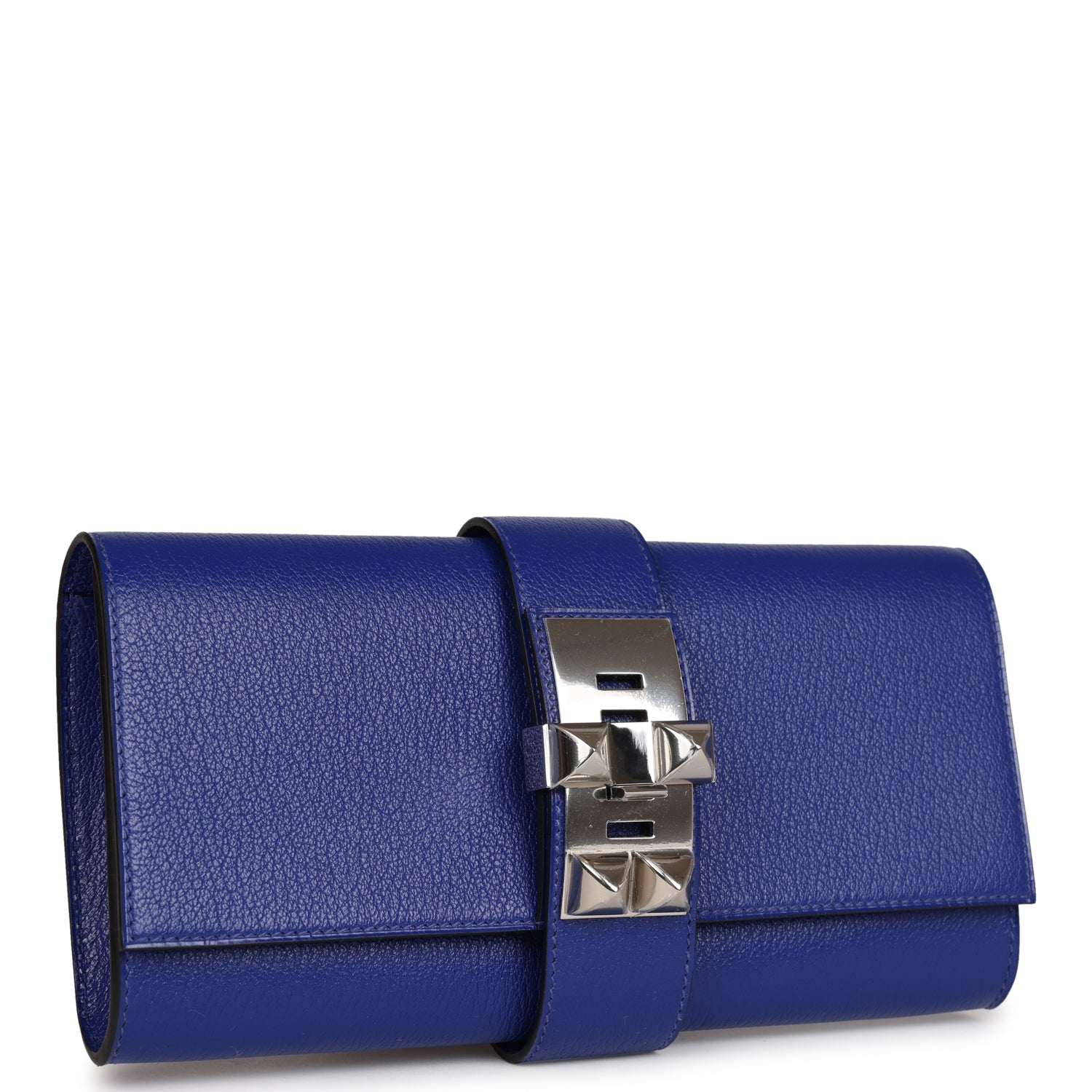 Medor Clutch 23 Bleu Electric Chevre Mysore Palladium Hardware Kilta bags