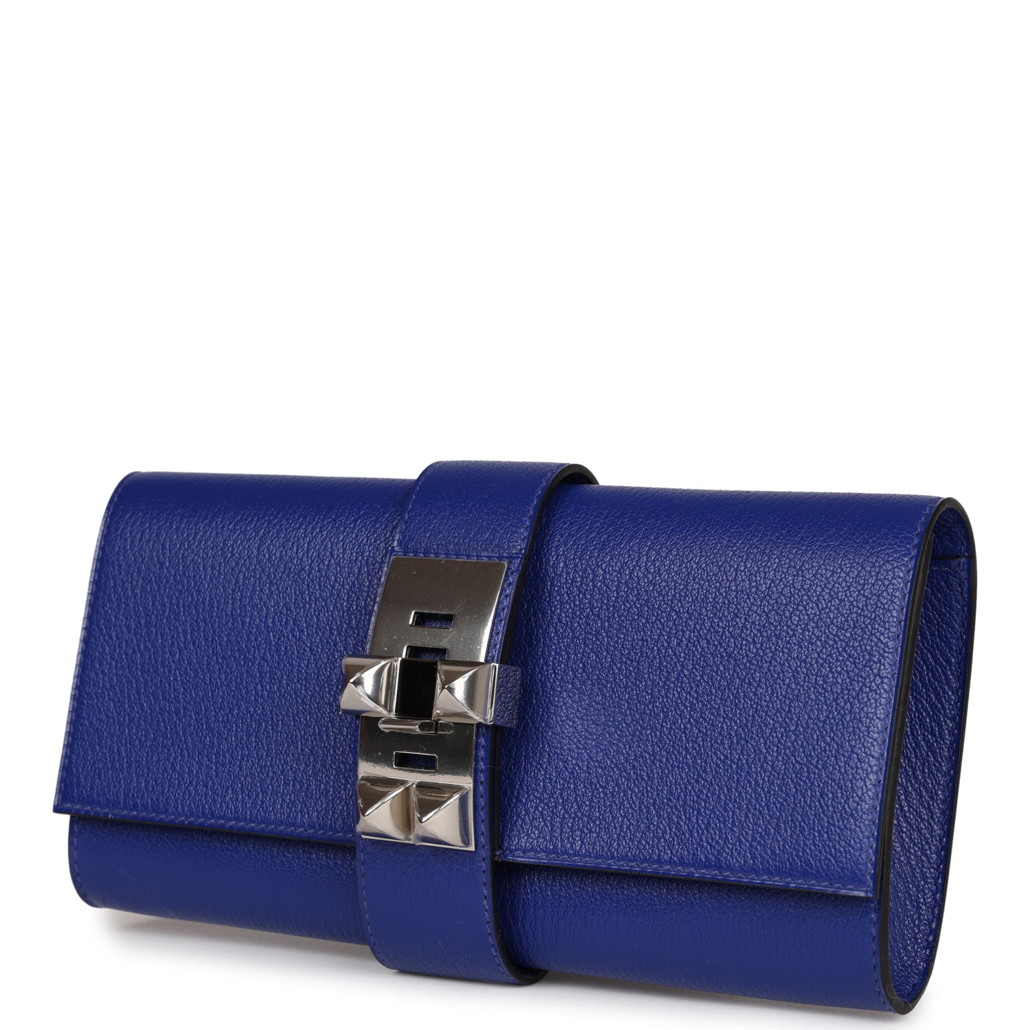 Medor Clutch 23 Bleu Electric Chevre Mysore Palladium Hardware Kilta bags