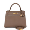 Kelly Sellier 28 Etoupe Epsom Gold Hardware Kilta bags