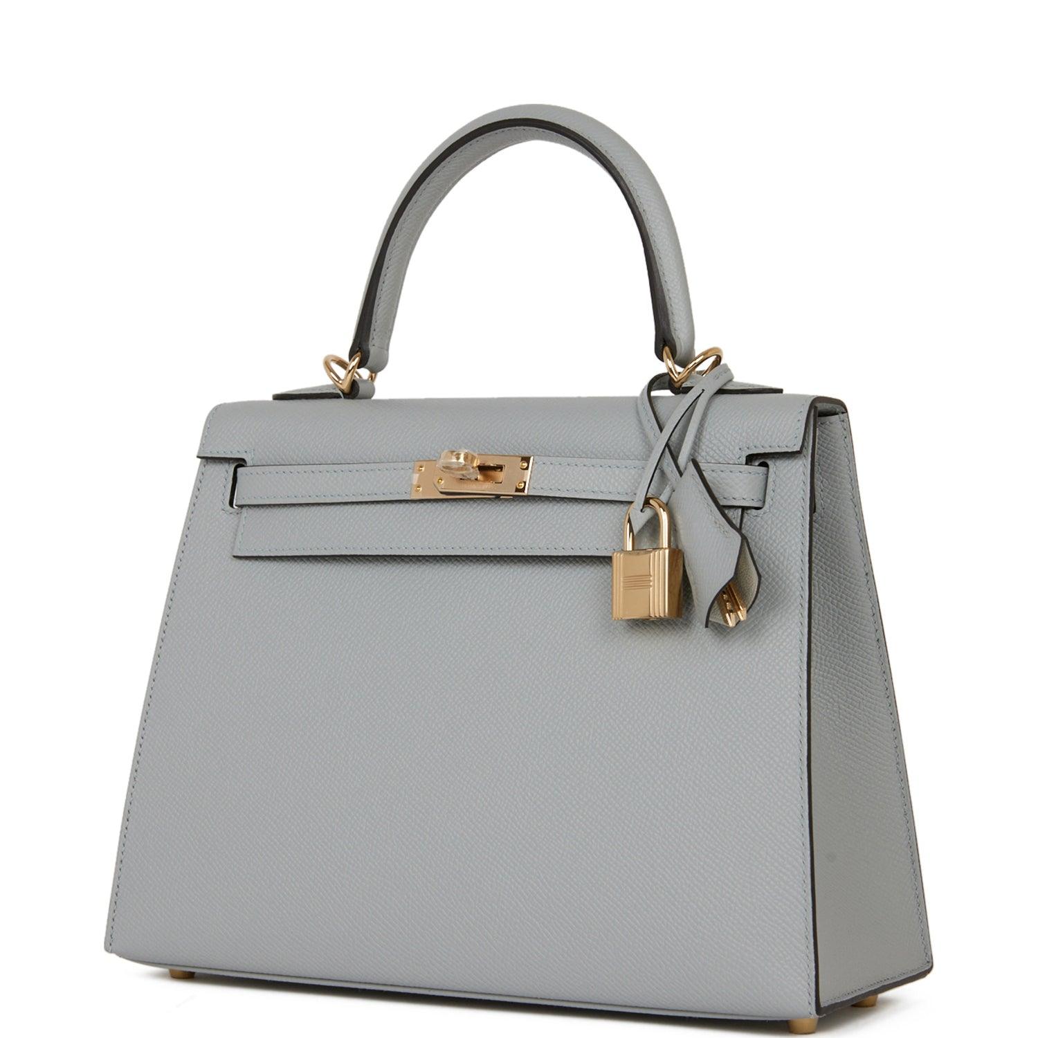 Special Order (HSS) Kelly Sellier 25 Bleu Glacier Verso Epsom Permabrass Hardware Kilta bags