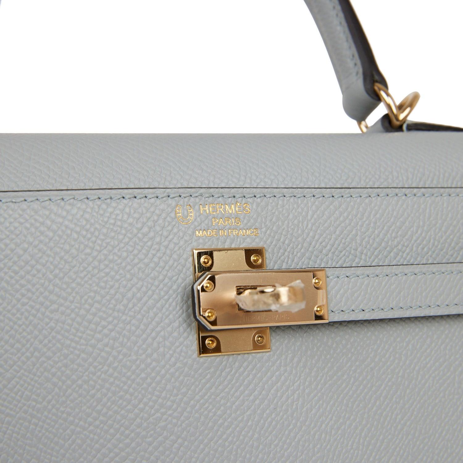 Special Order (HSS) Kelly Sellier 25 Bleu Glacier Verso Epsom Permabrass Hardware Kilta bags