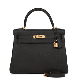 Kelly Retourne 28 Black Togo Gold Hardware Kilta bags