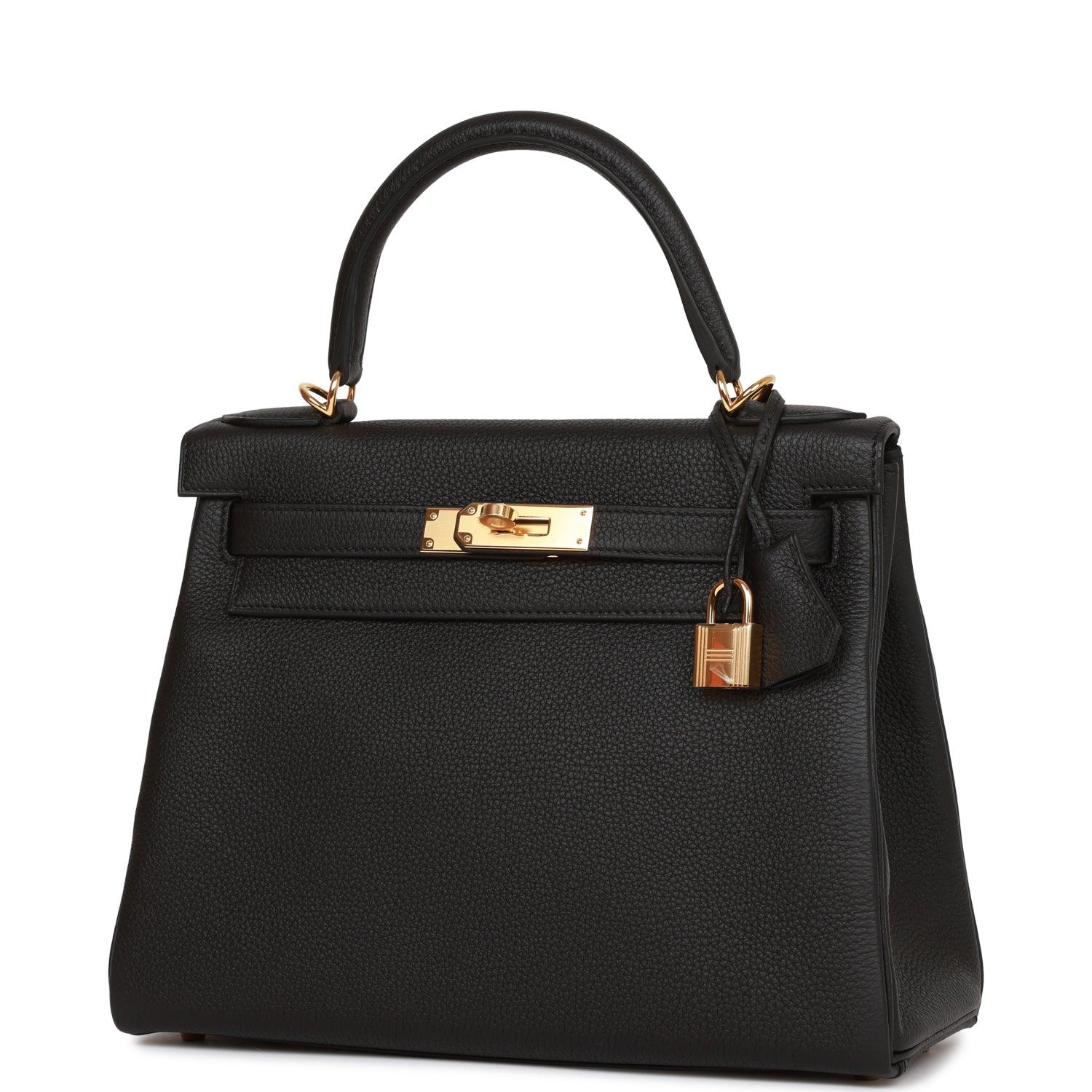 Kelly Retourne 28 Black Togo Gold Hardware Kilta bags