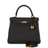 Kelly Retourne 25 Black Togo Gold Hardware Kilta bags