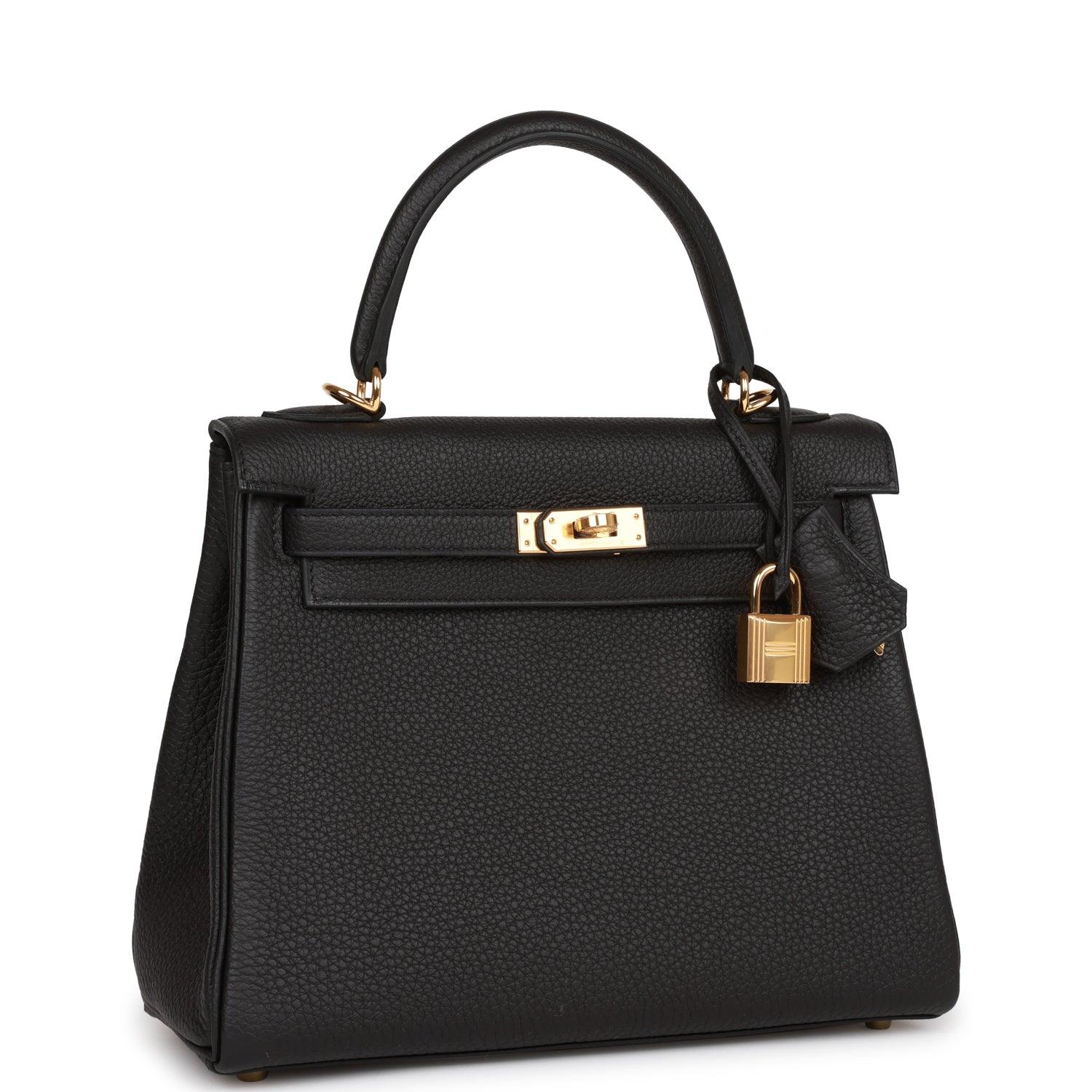 Kelly Retourne 25 Black Togo Gold Hardware Kilta bags