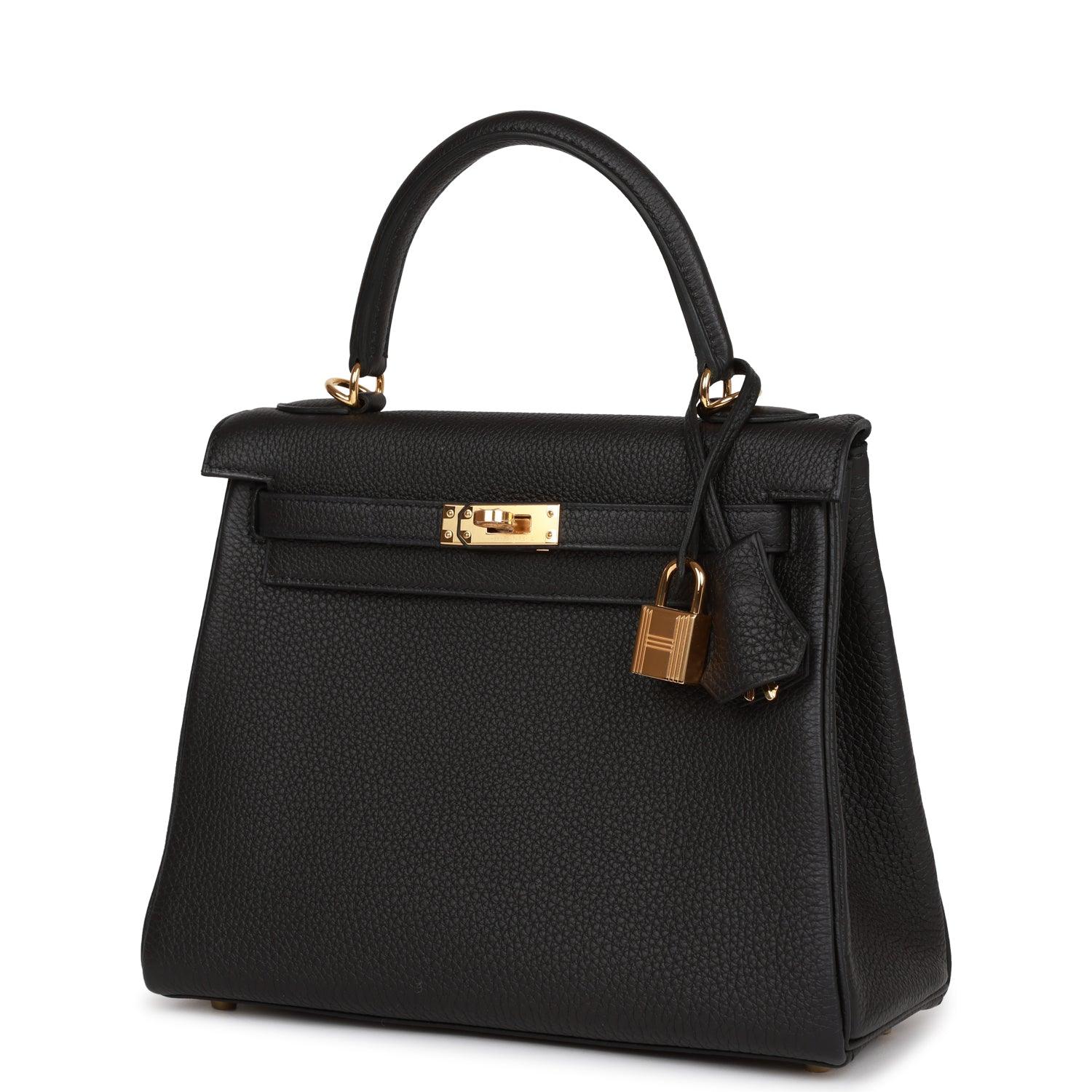 Kelly Retourne 25 Black Togo Gold Hardware Kilta bags