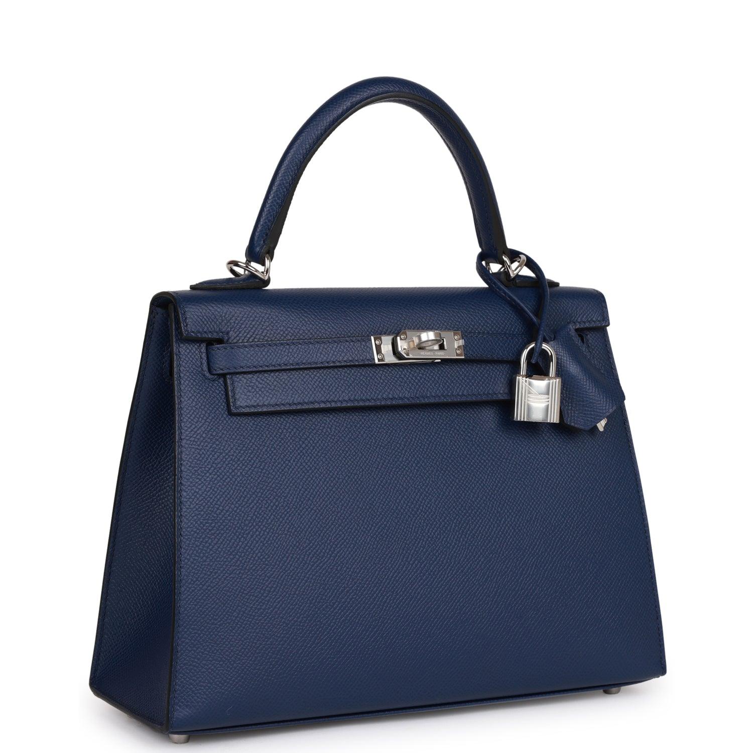 Hermes Kelly Sellier 25 Bleu Saphir Epsom Palladium Hardware - sneakerlandnet