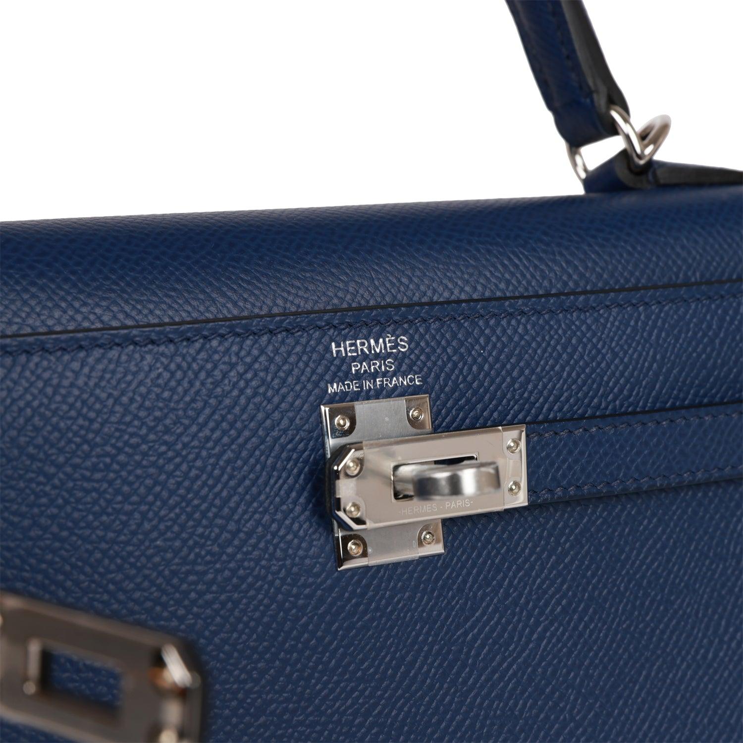 Hermes Kelly Sellier 25 Bleu Saphir Epsom Palladium Hardware - sneakerlandnet