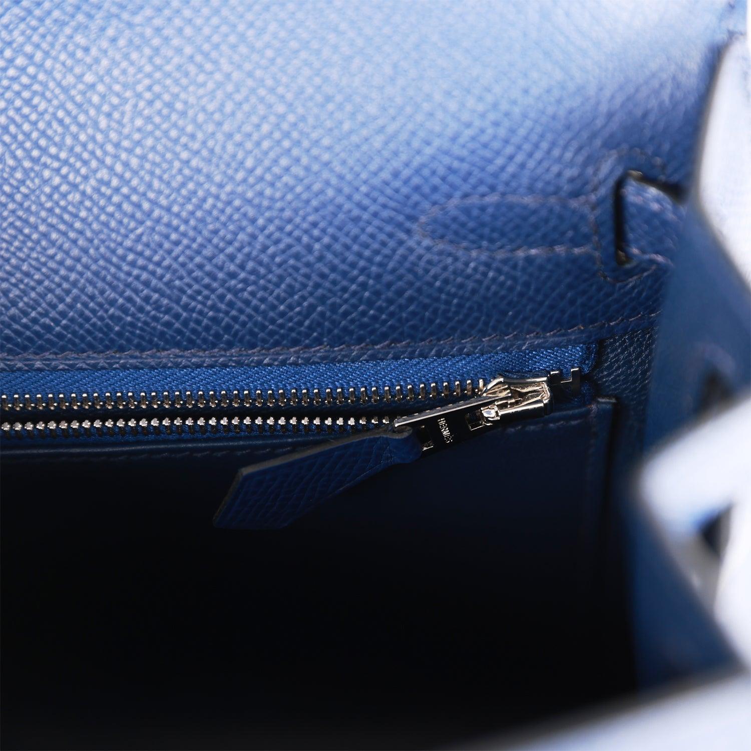 Hermes Kelly Sellier 25 Bleu Saphir Epsom Palladium Hardware - sneakerlandnet