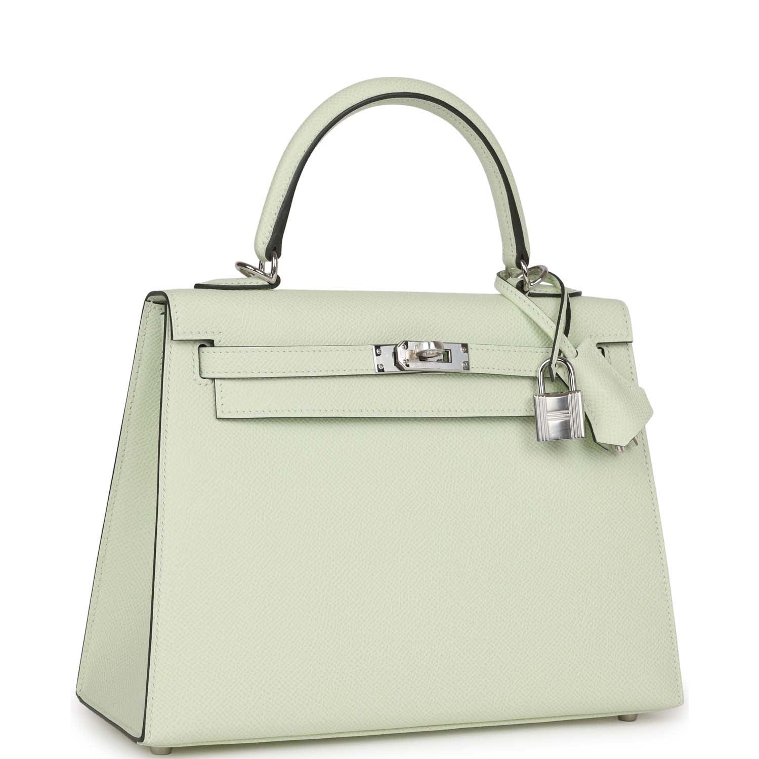 Hermes Kelly Sellier 25 Vert Fizz Epsom Palladium Hardware - sneakerlandnet