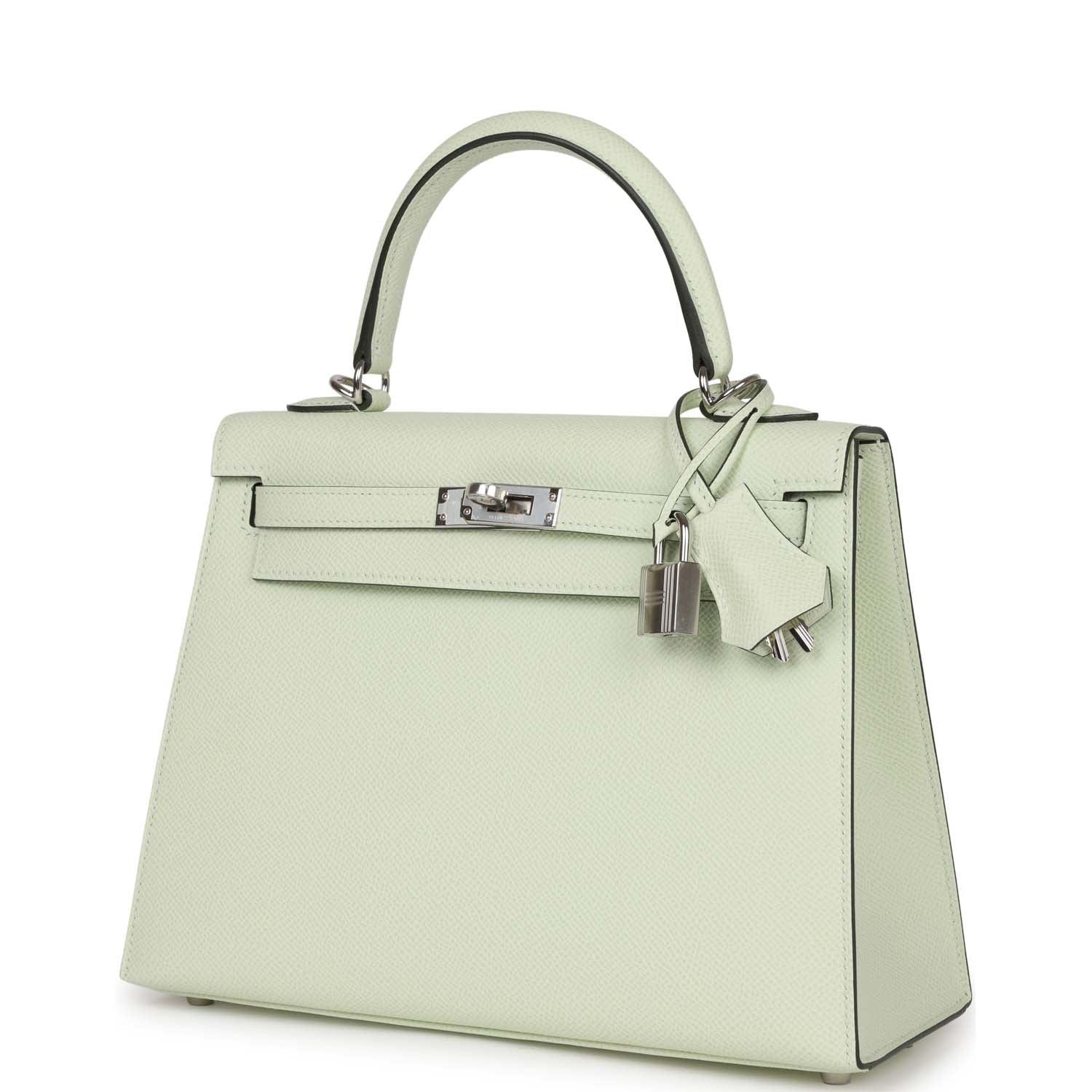 Hermes Kelly Sellier 25 Vert Fizz Epsom Palladium Hardware - sneakerlandnet