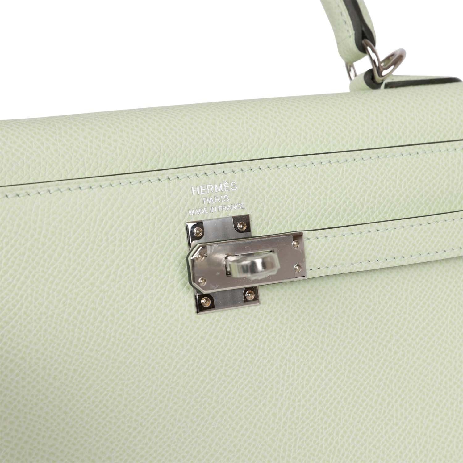 Hermes Kelly Sellier 25 Vert Fizz Epsom Palladium Hardware - sneakerlandnet