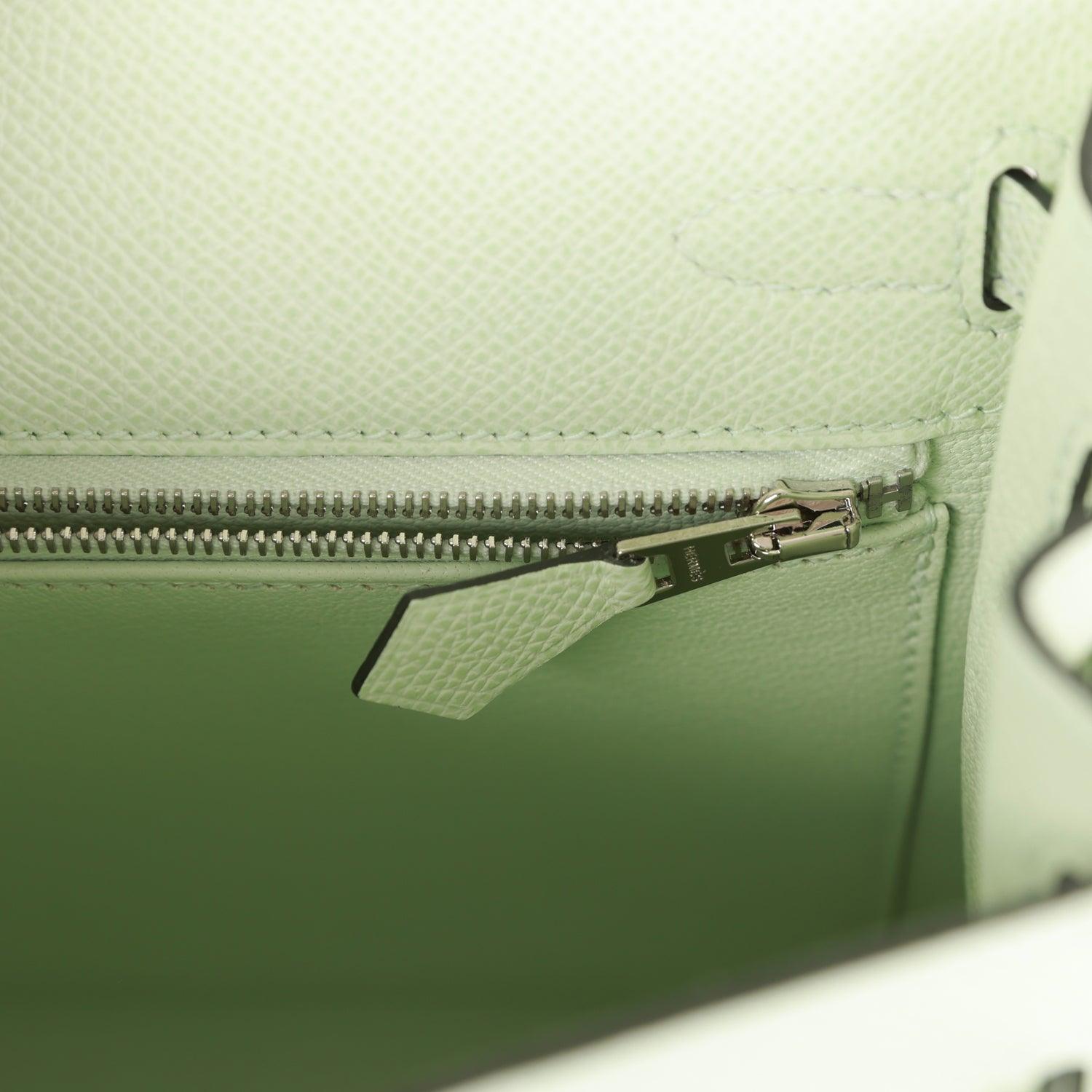 Hermes Kelly Sellier 25 Vert Fizz Epsom Palladium Hardware - sneakerlandnet