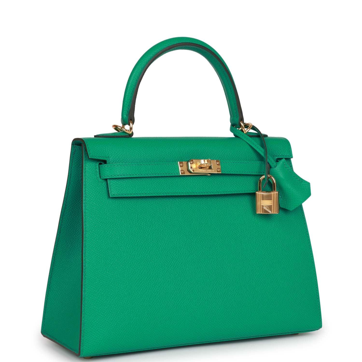 Kelly Sellier 25 Vert Jade Epsom Gold Hardware Kilta bags