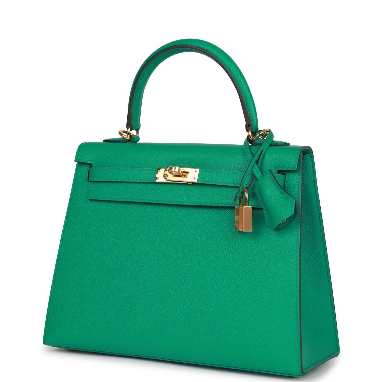 Kelly Sellier 25 Vert Jade Epsom Gold Hardware Kilta bags