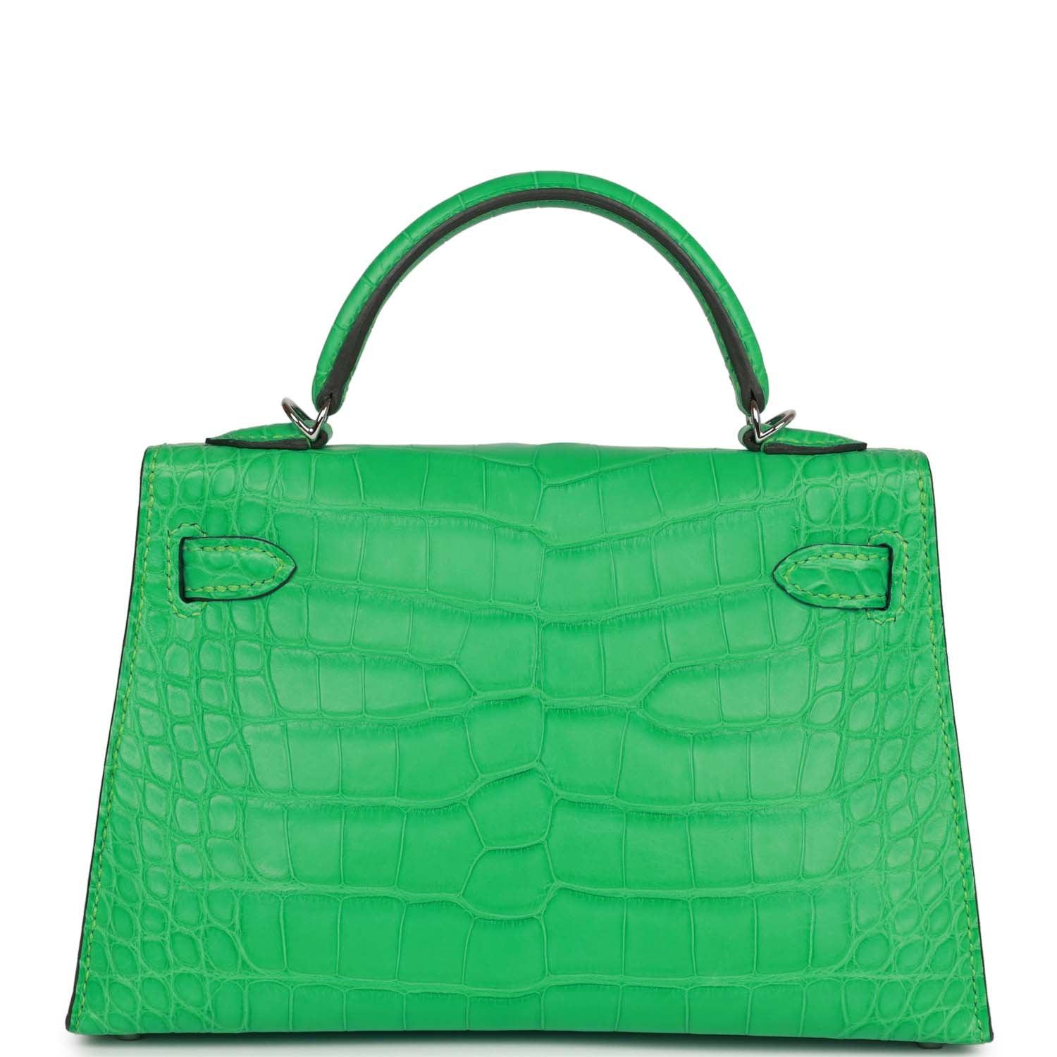 Kelly Sellier 20 Vert Comics Matte Alligator Palladium Hardware Kilta bags