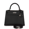 Kelly Sellier 25 Black Epsom Palladium Hardware Kilta bags