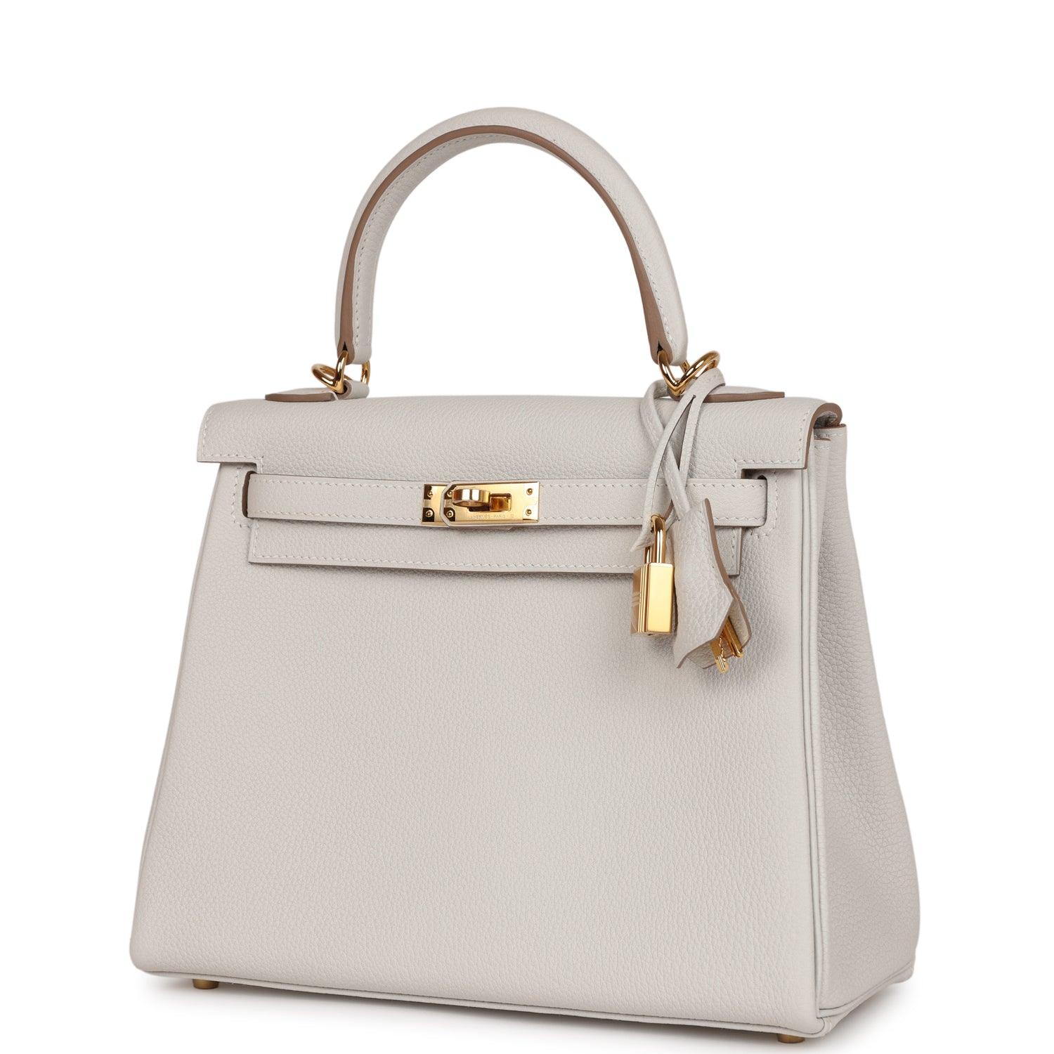 Kelly Retourne 25 Gris Pale Togo Gold Hardware Kilta bags