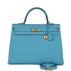 Kelly Sellier 35 Bleu du Nord Epsom Gold Hardware Kilta bags