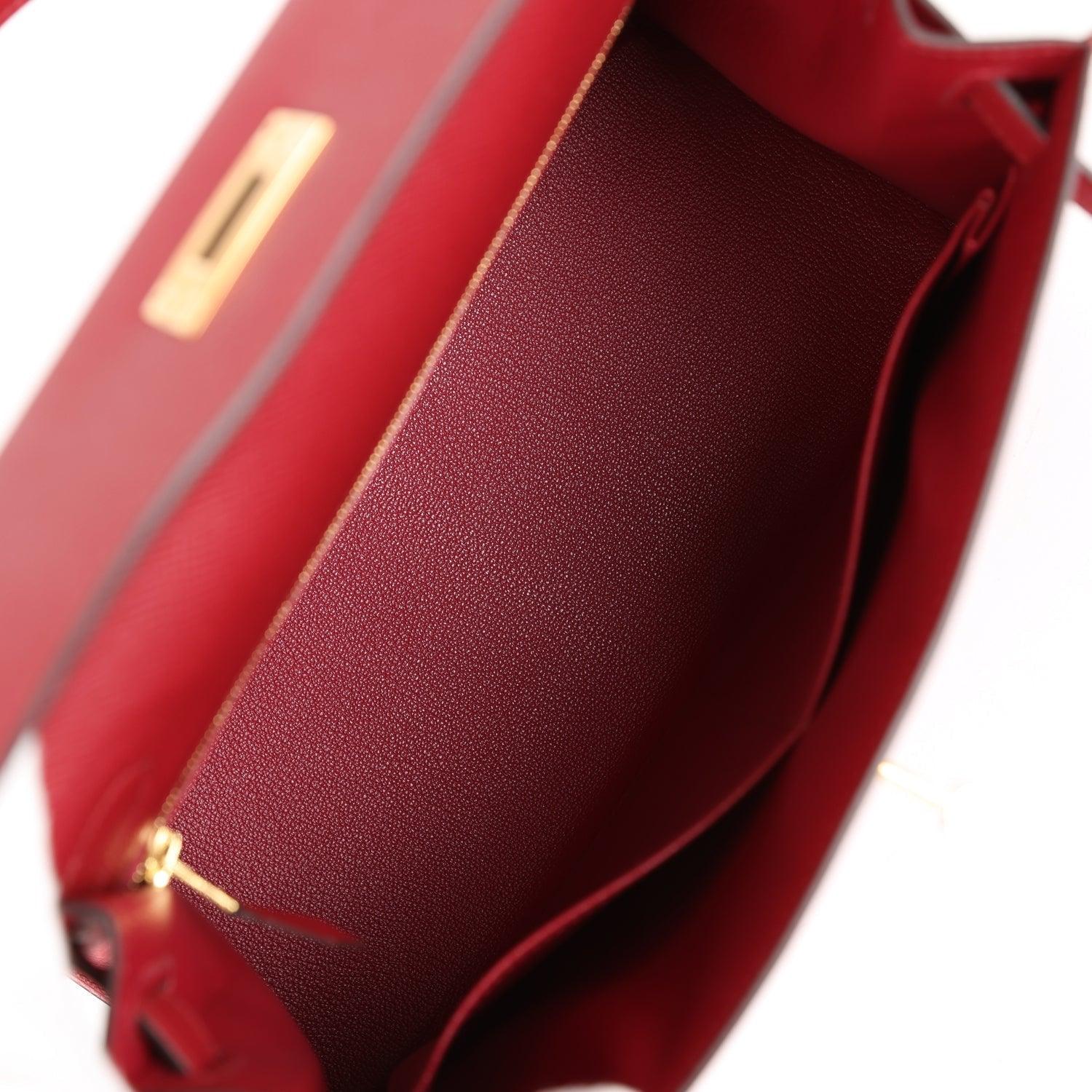 Kelly Sellier 28 Rouge Grenat Epsom Gold Hardware Kilta bags