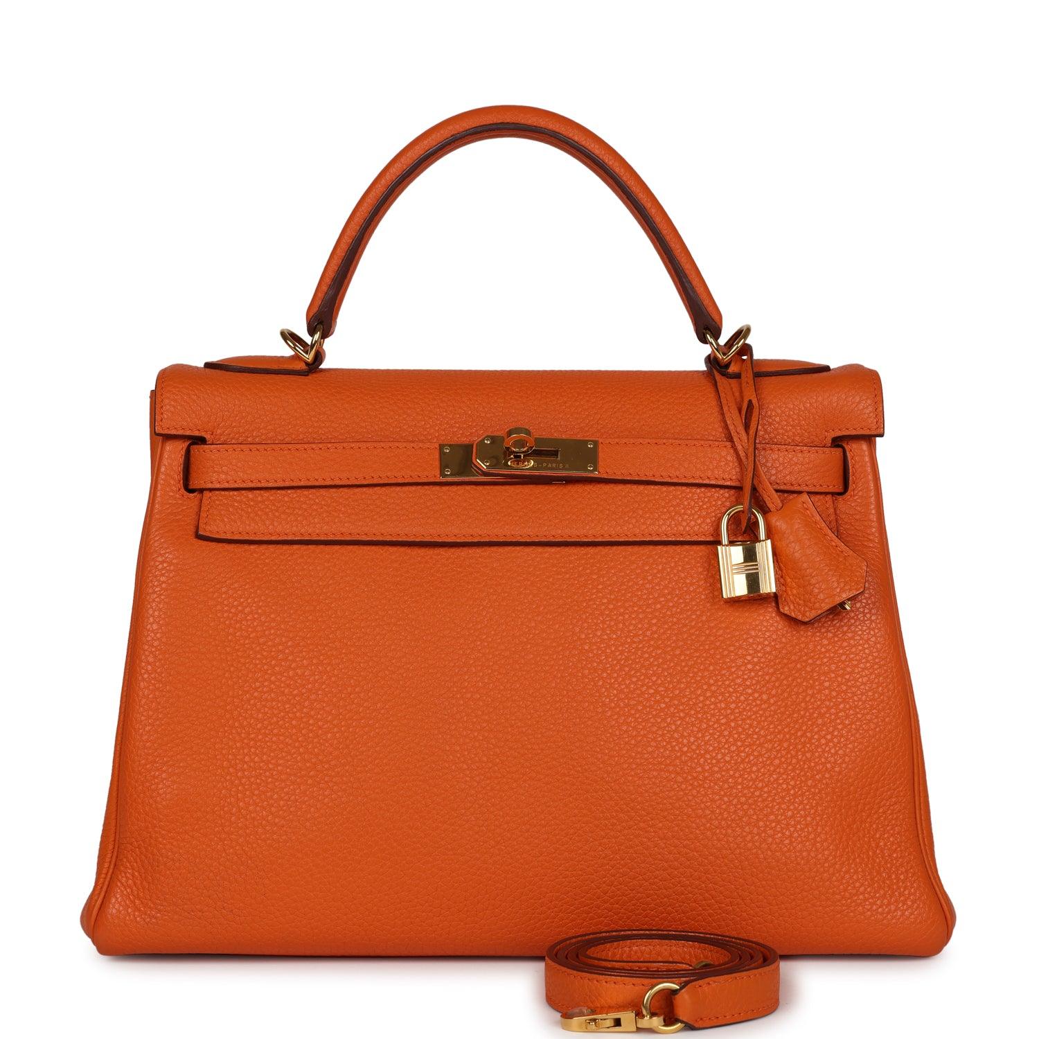 Kelly Retourne 32 Orange H Clemence Gold Hardware Kilta bags