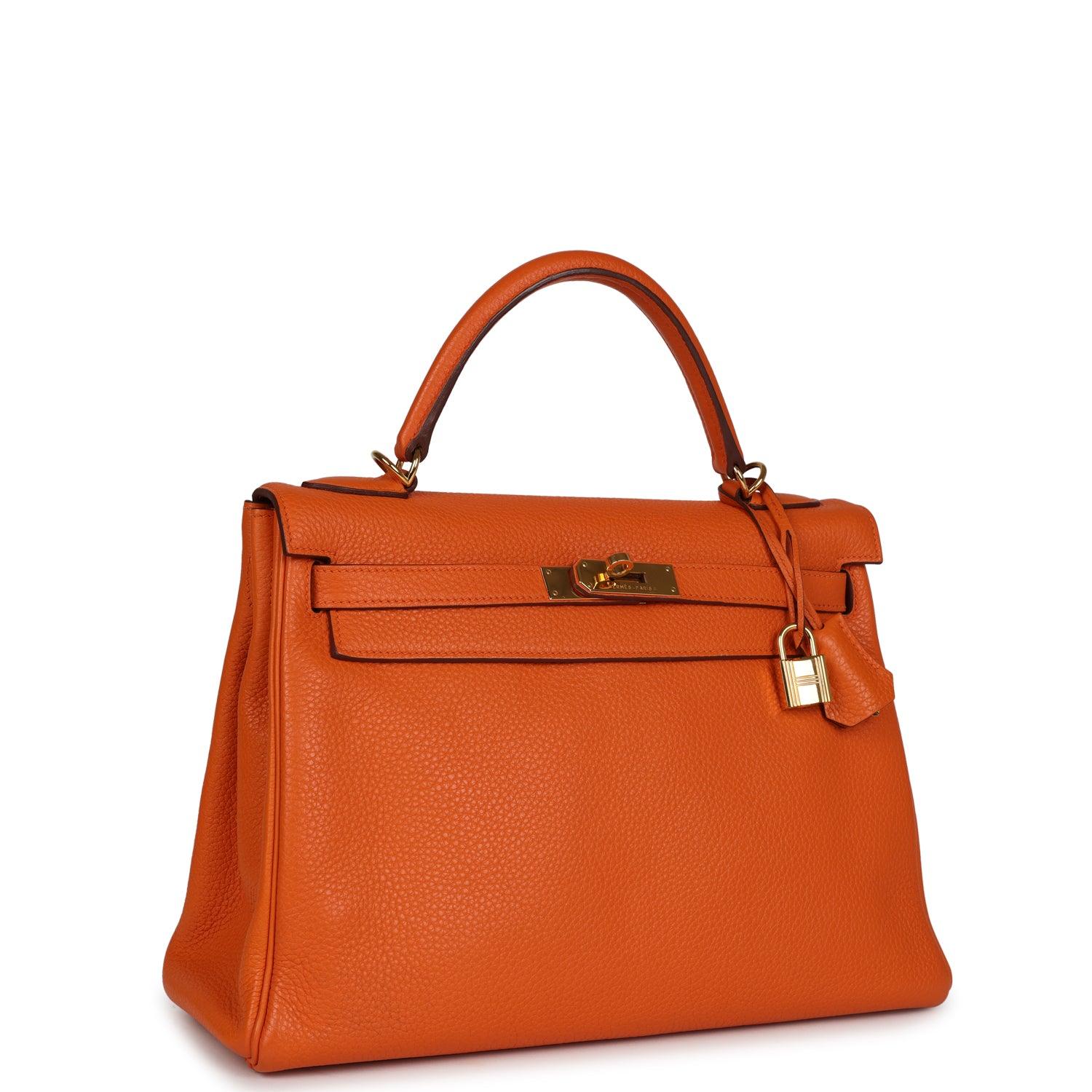 Kelly Retourne 32 Orange H Clemence Gold Hardware Kilta bags