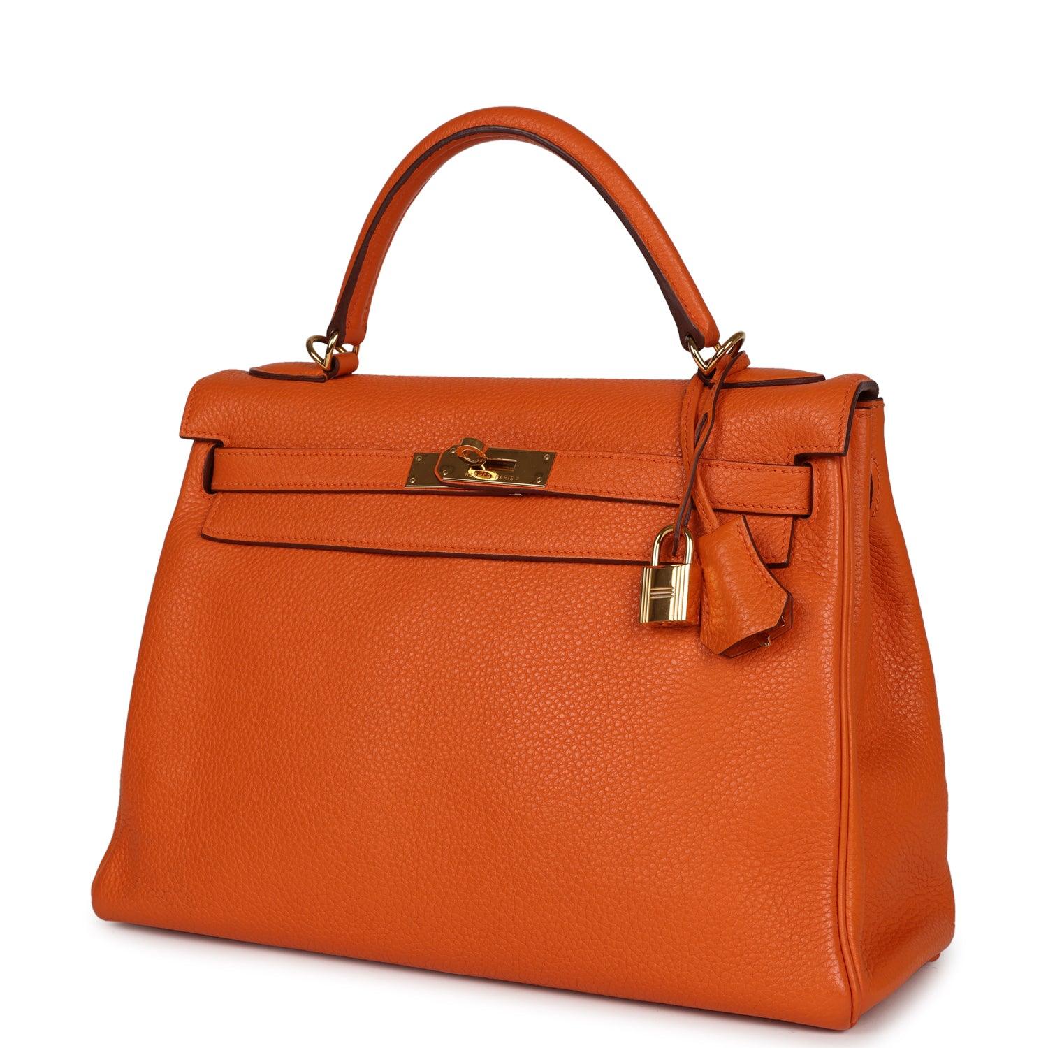 Kelly Retourne 32 Orange H Clemence Gold Hardware Kilta bags