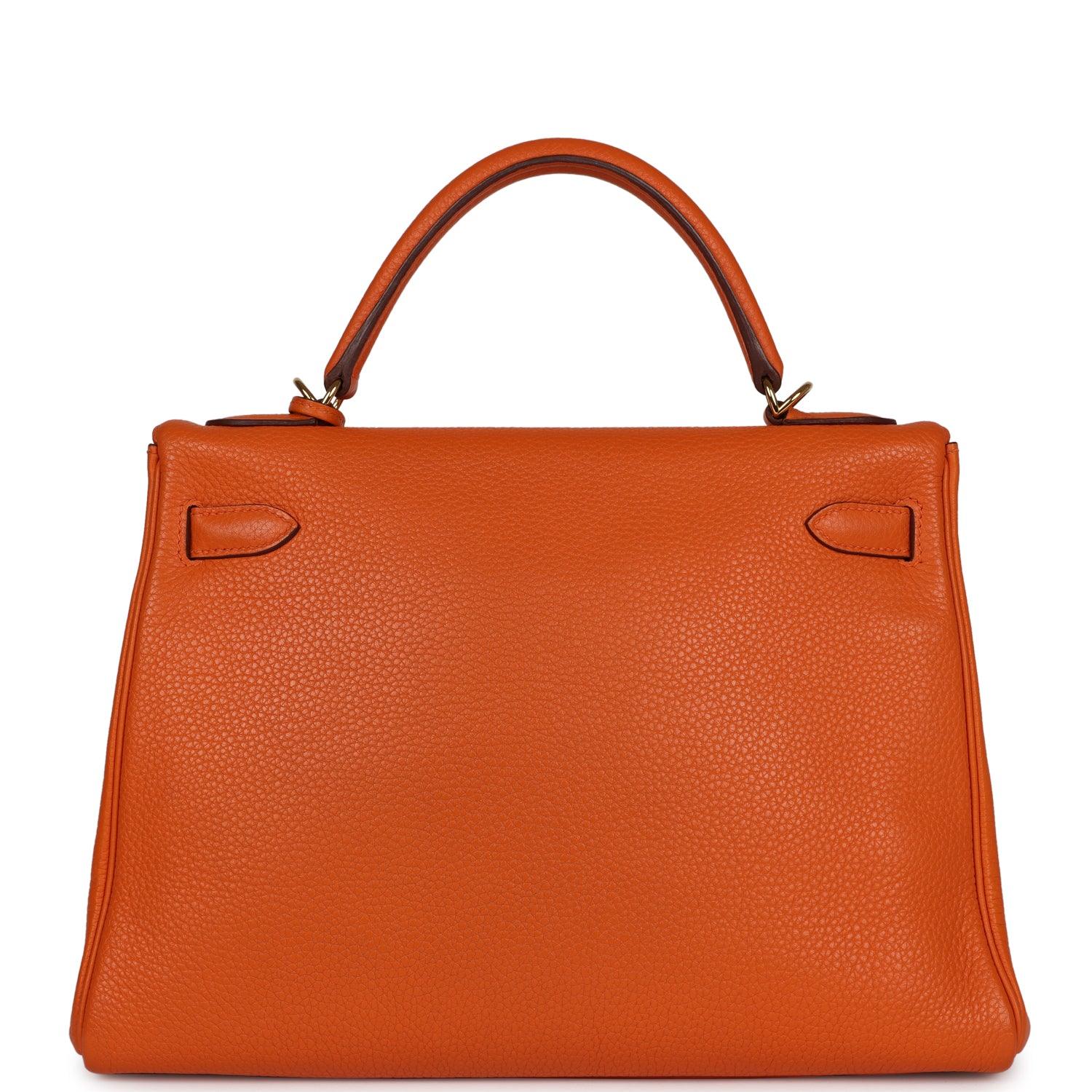 Kelly Retourne 32 Orange H Clemence Gold Hardware Kilta bags