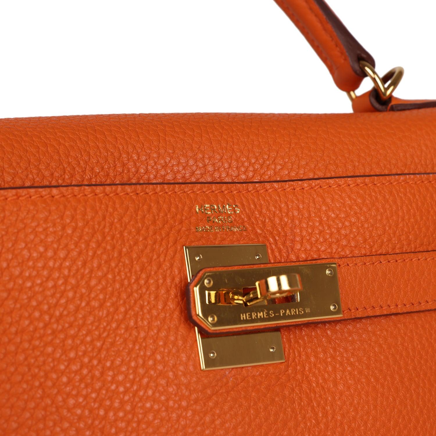 Kelly Retourne 32 Orange H Clemence Gold Hardware Kilta bags