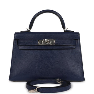 Kelly Sellier 20 Bleu Saphir Chevre Palladium Hardware Kilta bags