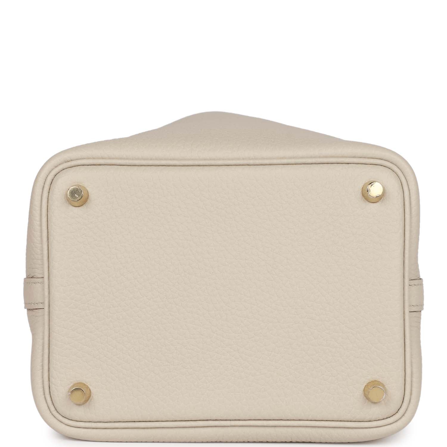 Picotin Lock 18 Beton Matte Alligator and Clemence Touch Gold Hardware Kilta bags