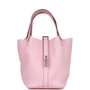 Hermes Picotin Lock 18 Rose Sakura Clemence Palladium Hardware Kilta bags