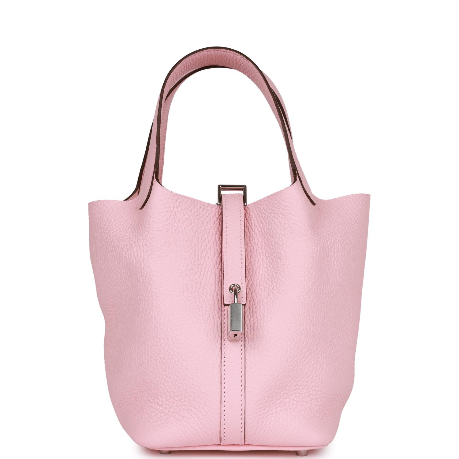 Hermes Picotin Lock 18 Rose Sakura Clemence Palladium Hardware Kilta bags